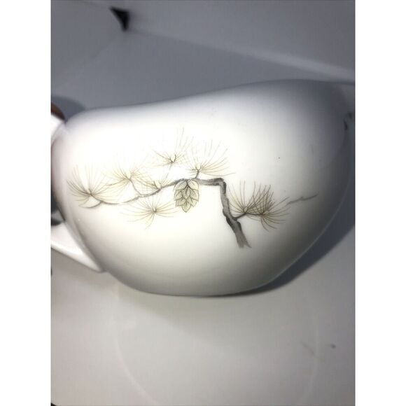 Bristol Fine China Winter Pine Collection Silver Trim Gravy Boat Japan Vintage - Picture 6 of 6